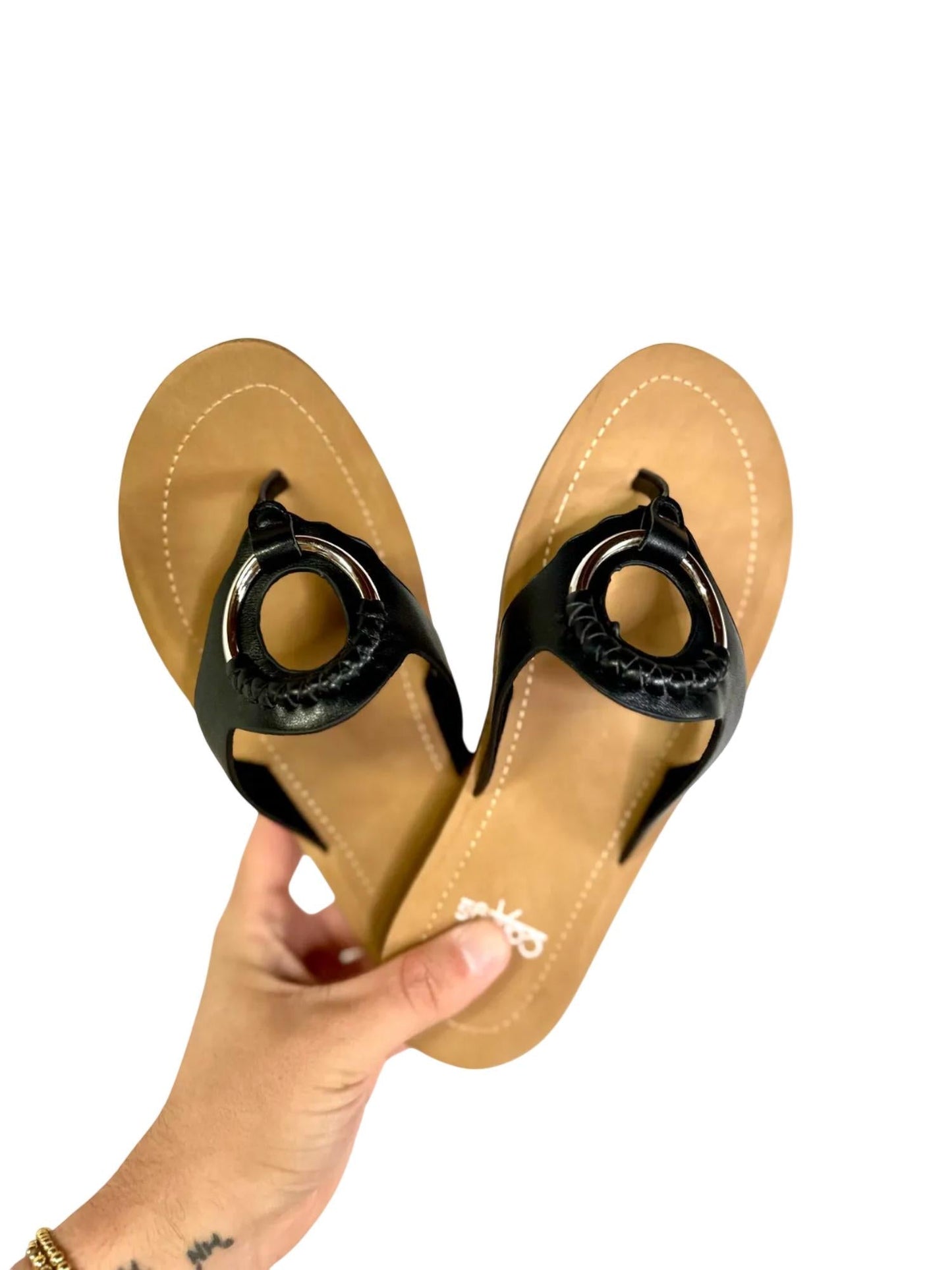 Corkys Footwear - महिलाओं के रिंग माई बेल काले सैंडल
