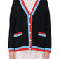 Maje Women's Mysweetie Contrast Trim Cardigan Black Size Large