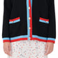 Maje Women's Mysweetie Contrast Trim Cardigan Black Size Large