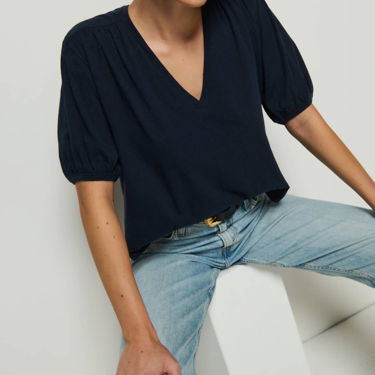 Nation Ltd - Edie Shirred Shoulder Top