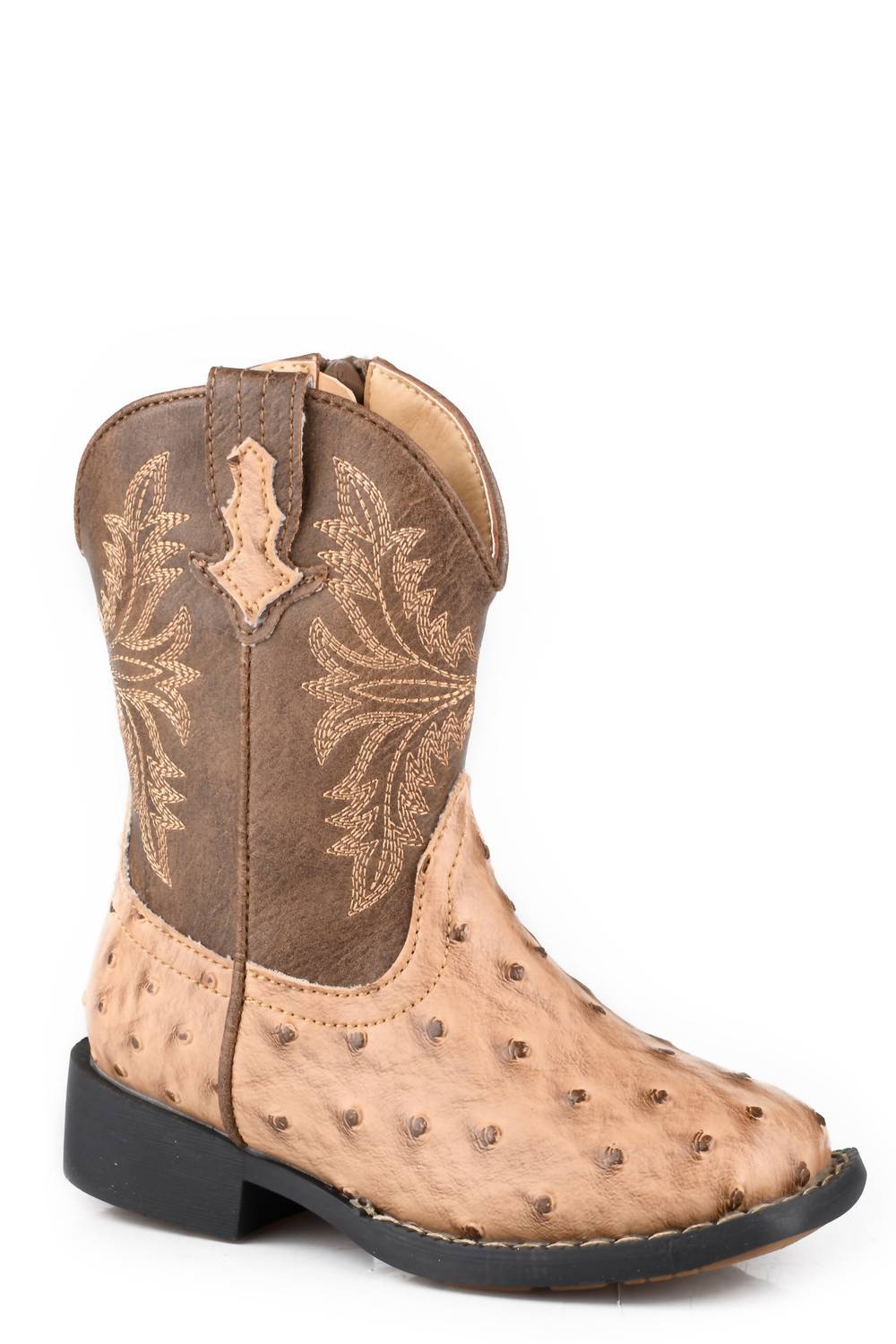 Roper - Boy's Beige Faux Ostrich Boots