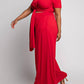 The Curve La - Plus Size Wrap Around Short Sleeve Top And Pants Set