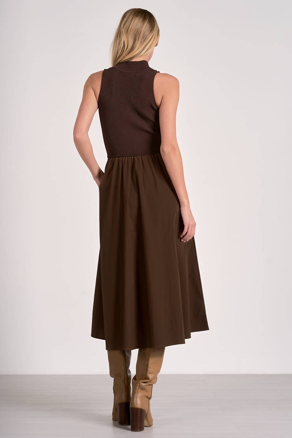 Elan - Elsie Mixed Media Maxi Dress