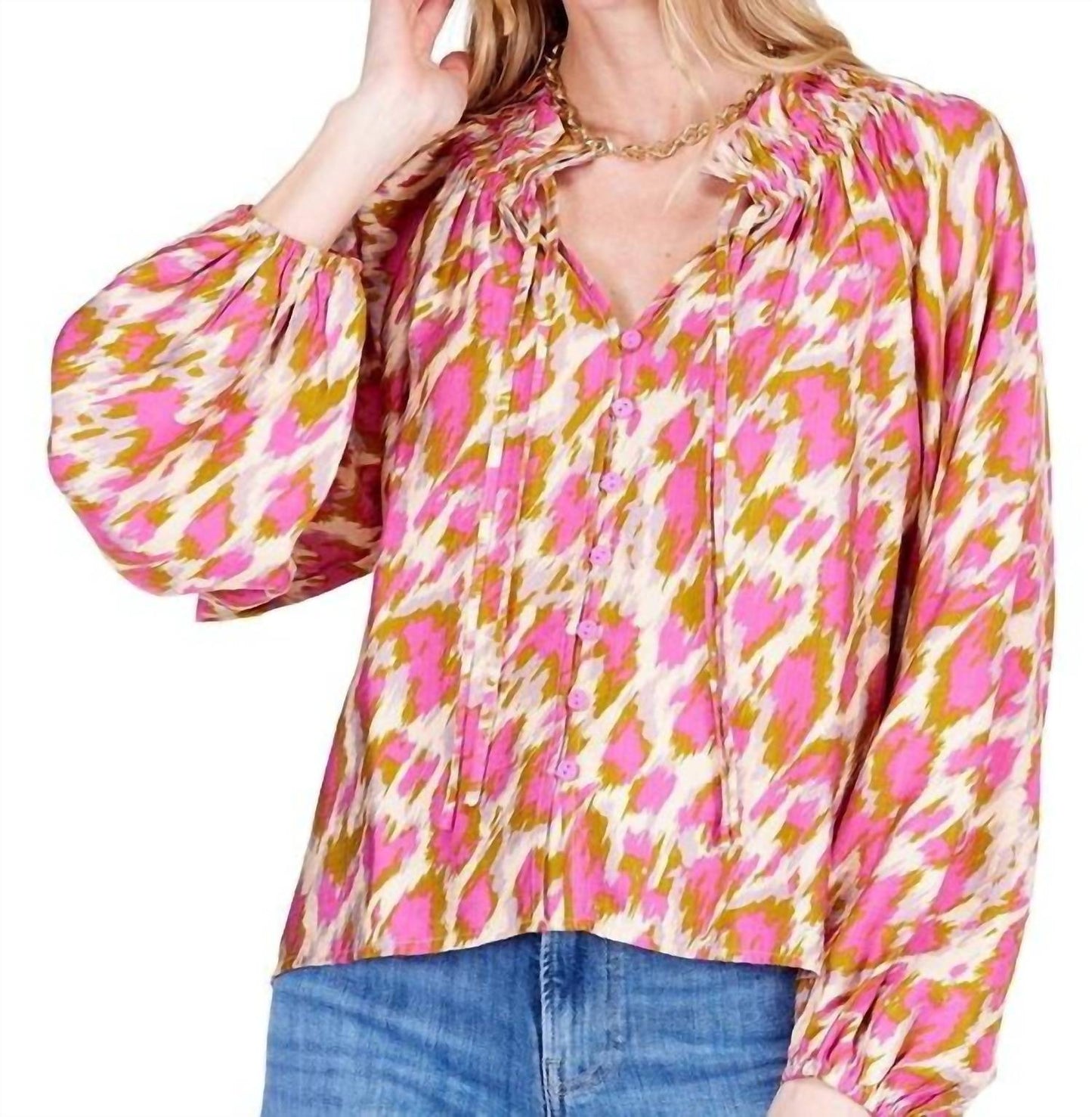 Joy Joy - Elastic Neck Peasant Blouse