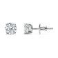 .925 Sterling Silver 1.0 Cttw Round Brilliant Cut Lab Grown Diamond 4-Prong Classic Solitaire Stud Earrings (F-G Color, VS2-SI1 Clarity)
