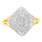 10K Yellow Gold Diamond Cocktail Ring (1/2 Cttw, J-K Color, I2-I3 Clarity) - Size 6-1/2