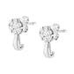 14K White Gold 3/4 Cttw Diamond Floral Cluster Drop and Dangle Stud Earrings (H-I Color, I1-I2 Clarity)