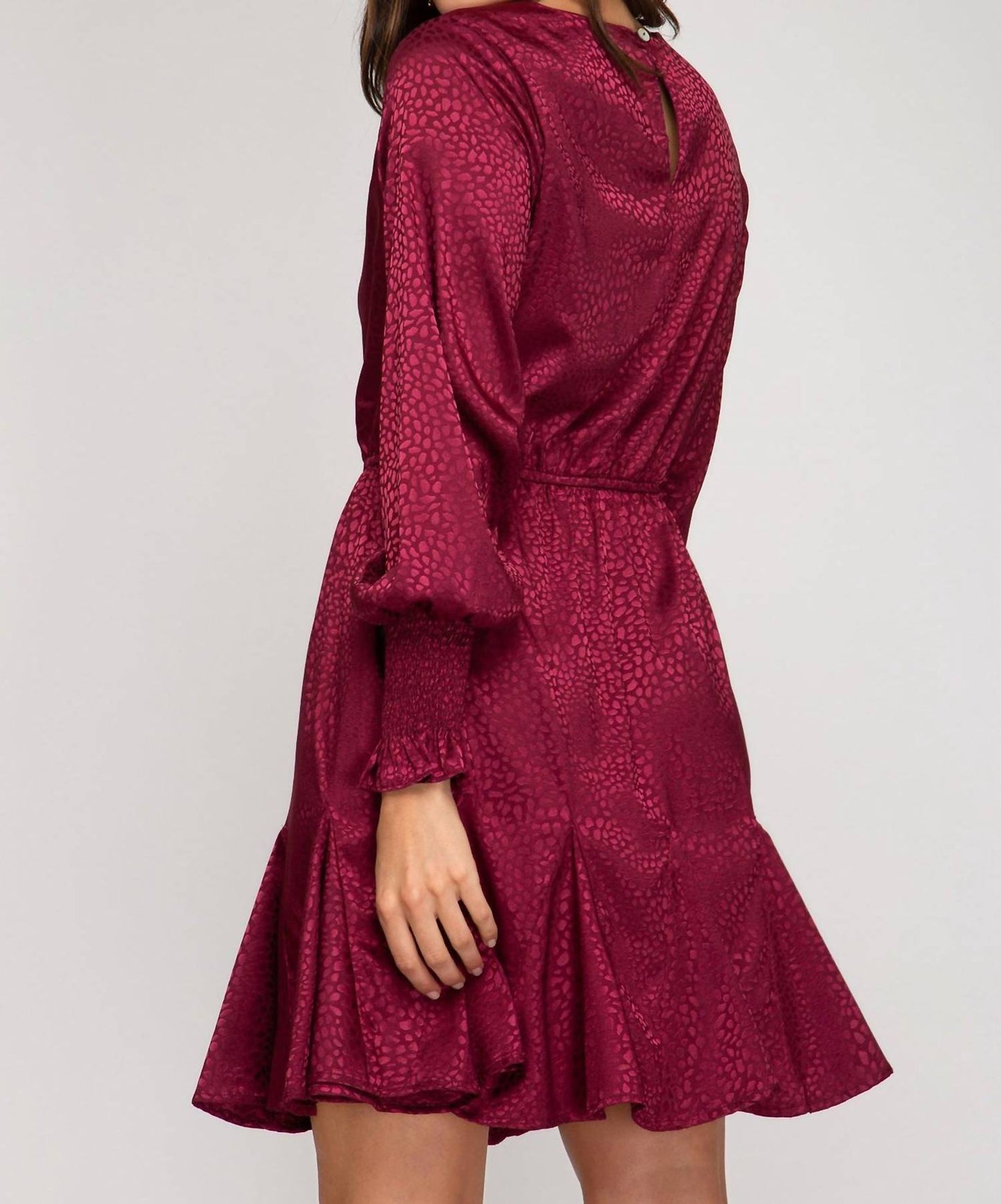 She + Sky - Animal Jacquard Godet Dress
