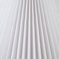 Textured Ceramic Table Lamp with Fluted Fabric Shade - White