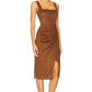 Steve Madden - Milo Faux Suede Dress With Front Slit