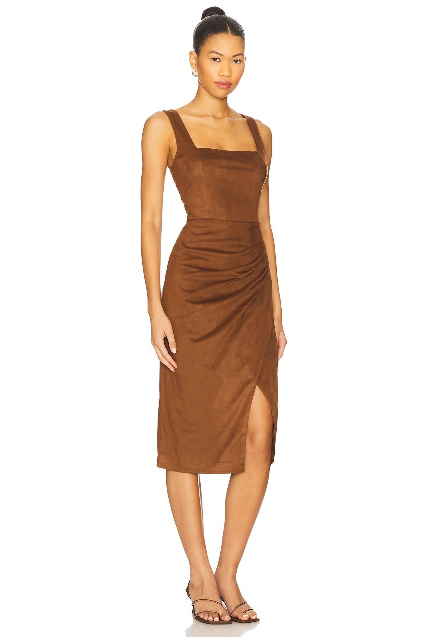 Steve Madden - Milo Faux Suede Dress With Front Slit