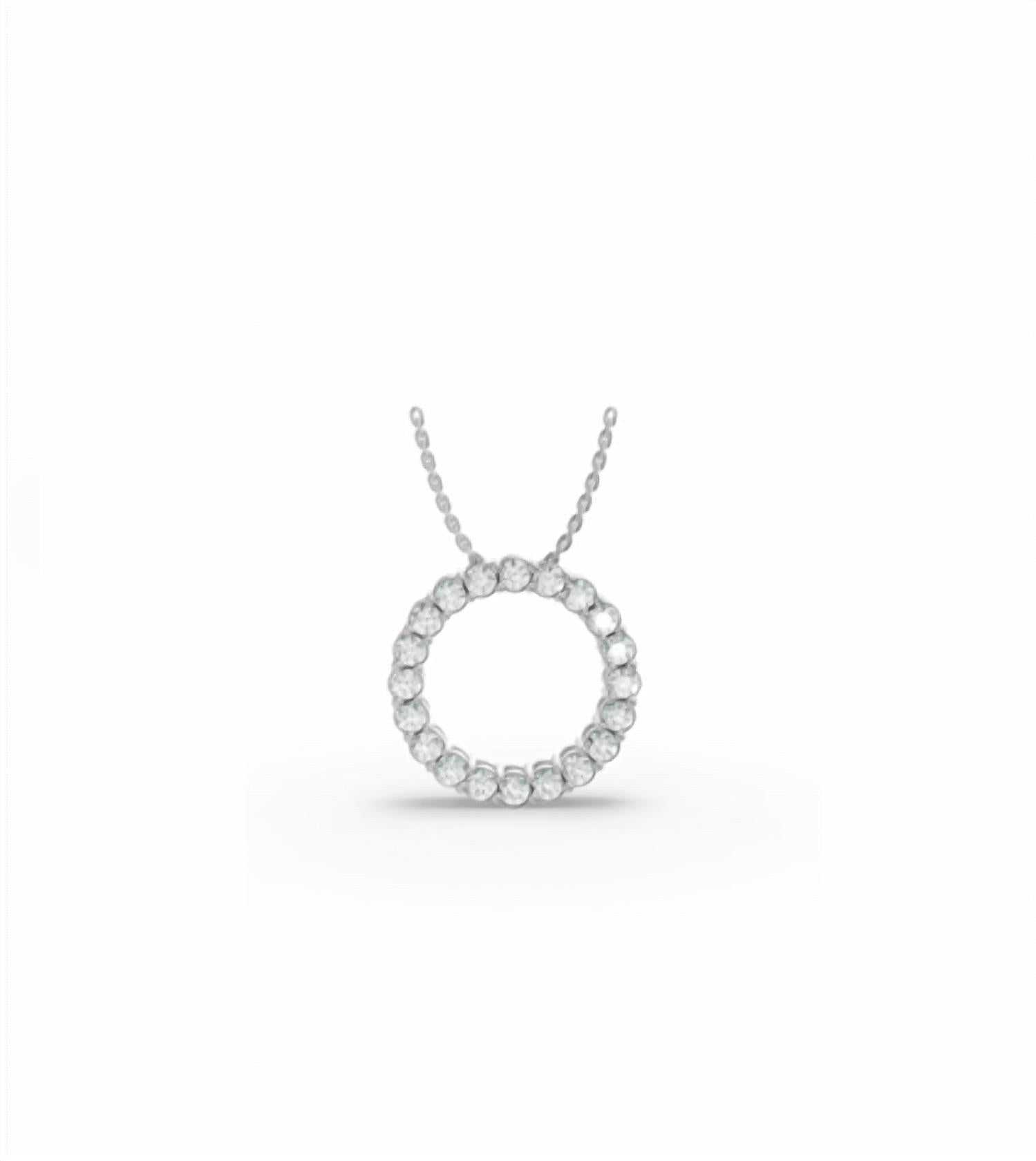 Aamiaa - 925ss Lab-grown Diamond Circle Pendant With Chain 1.00ctw