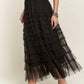 Adora - Black Layered Tulle Maxi Skirt