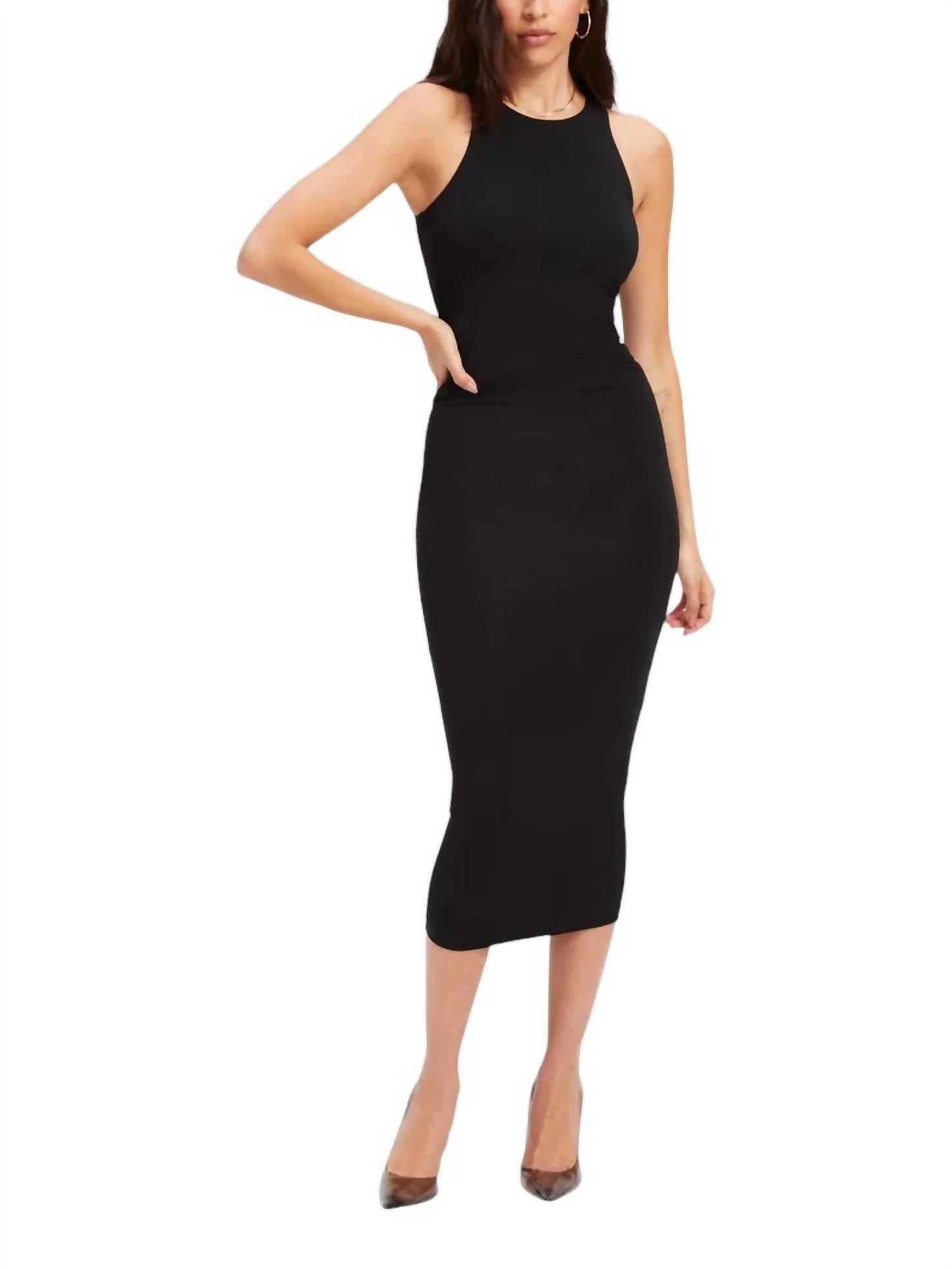 Good American - TOUCH CUT IN TANK MIDI DRESS