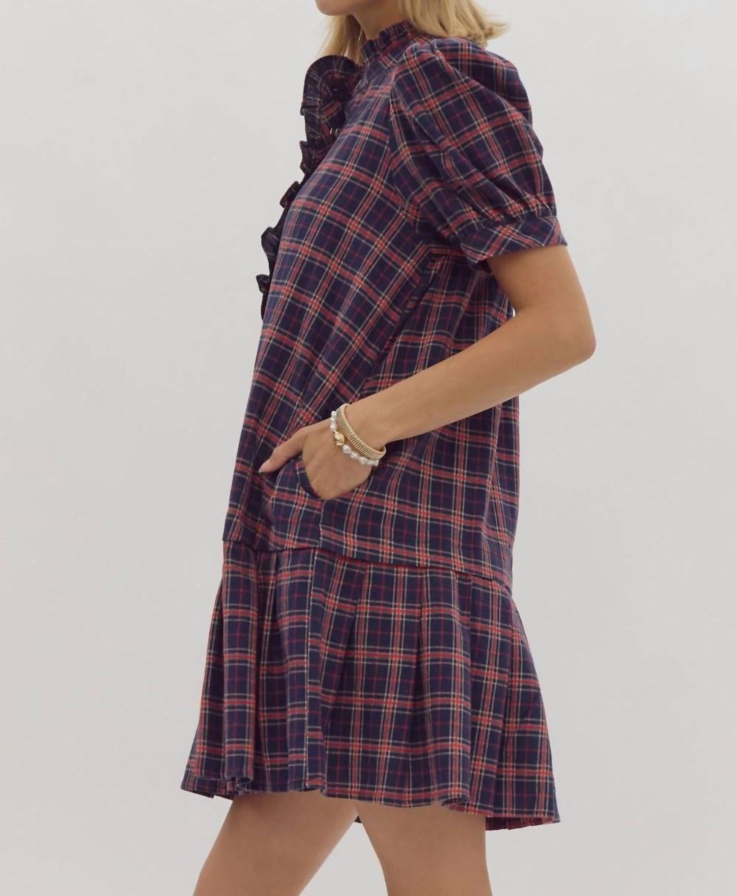 Entro - Plaid To Meet You Dress