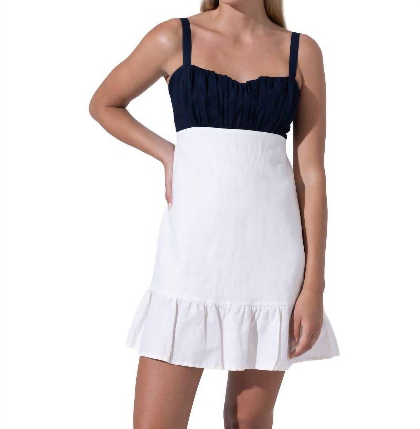 Lusana - Reece Ruffle Linen Dress