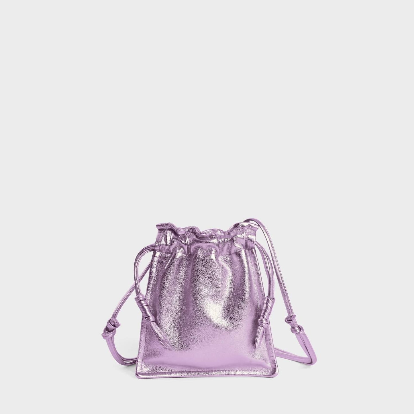 Lemiz - Women's Mini Bowie Drawstring Leather Bag
