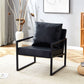 Classic Leather and Metal Frame Sofa