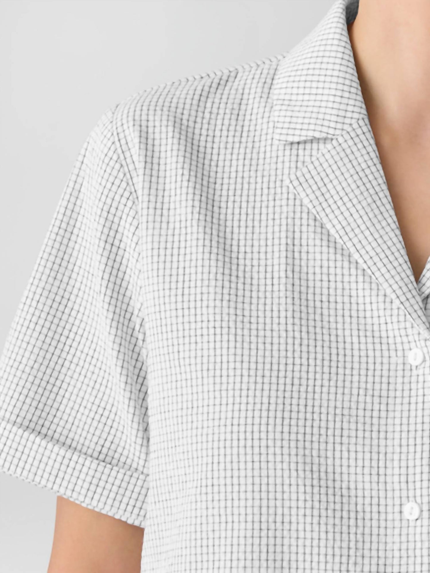 Eileen Fisher - White Notch Collar Shirt