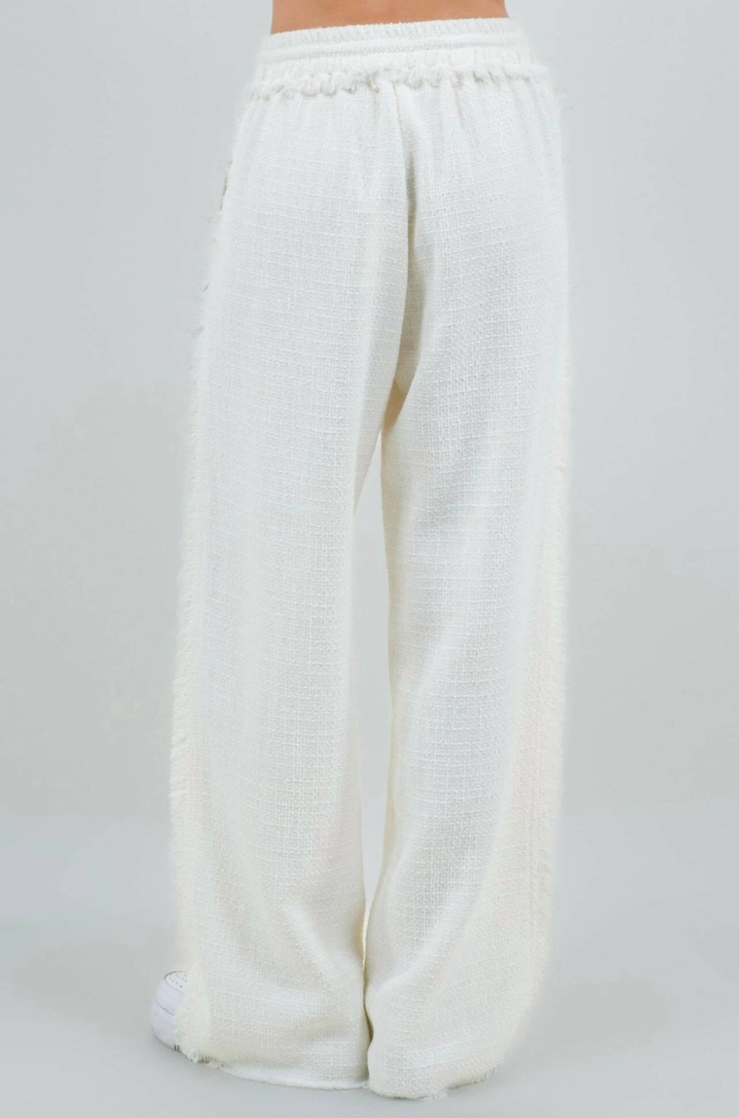Whiteroom+Cactus - Wide Drawstring Fringe Pants