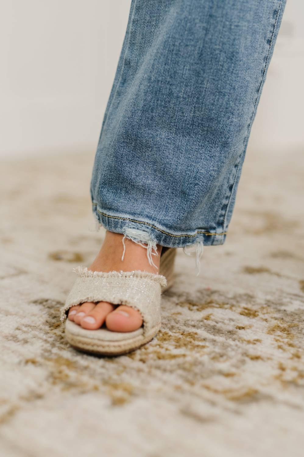 Judy Blue - Mid Rise Boot Cut Jean With Distress Hem