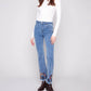 Charlie B - Colorfully Embroidered Flare Denim Pants