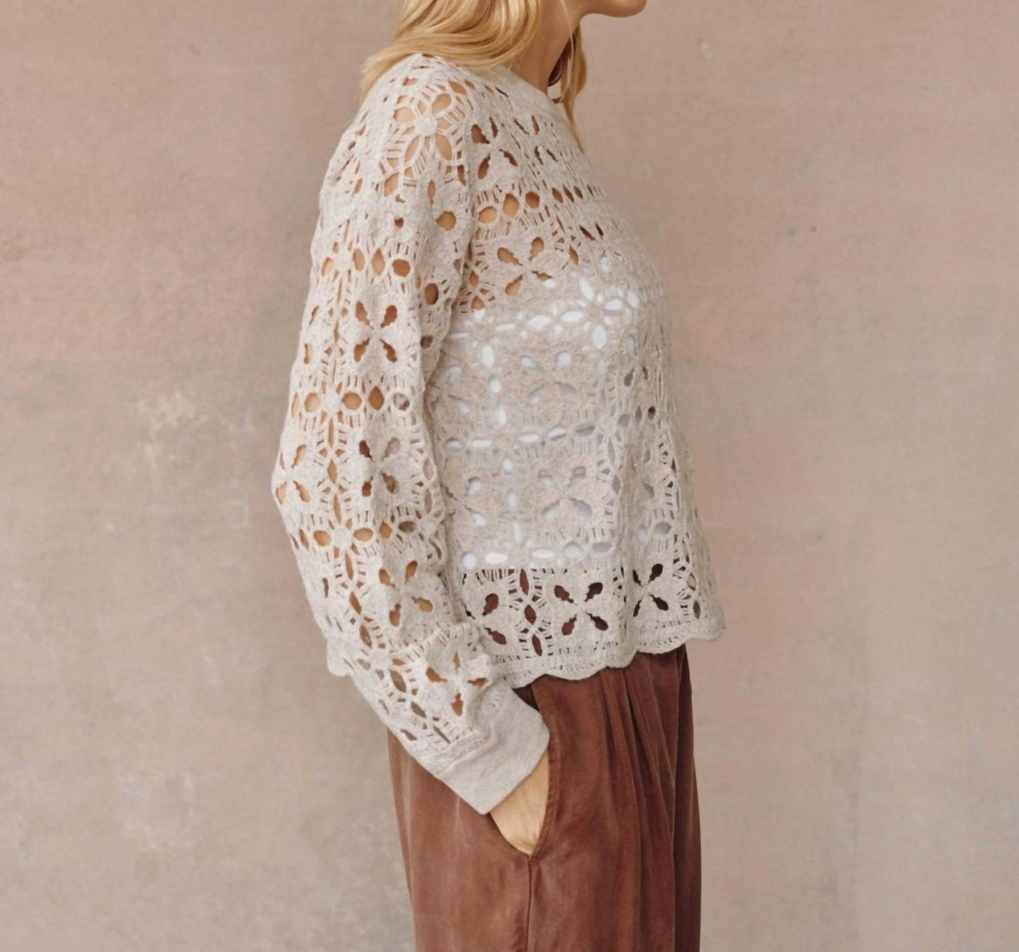 Bella Dahl - Crochet Crew Sweater