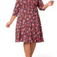 Leota Women's Perfect Floral Faux Wrap Dress Red Size 2X