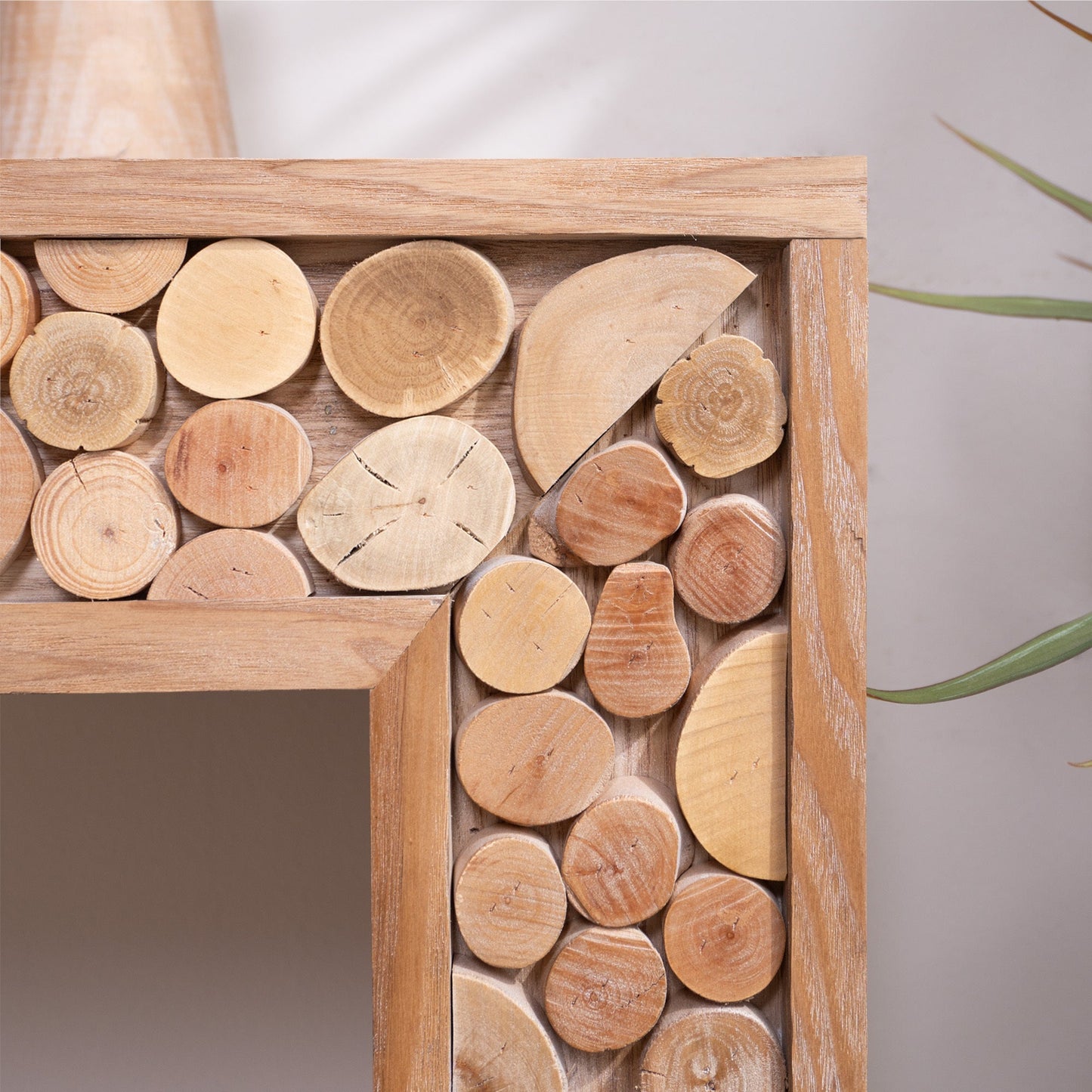 Rustic Wood Console Table with Natural Log Accents – 62" Entryway Table