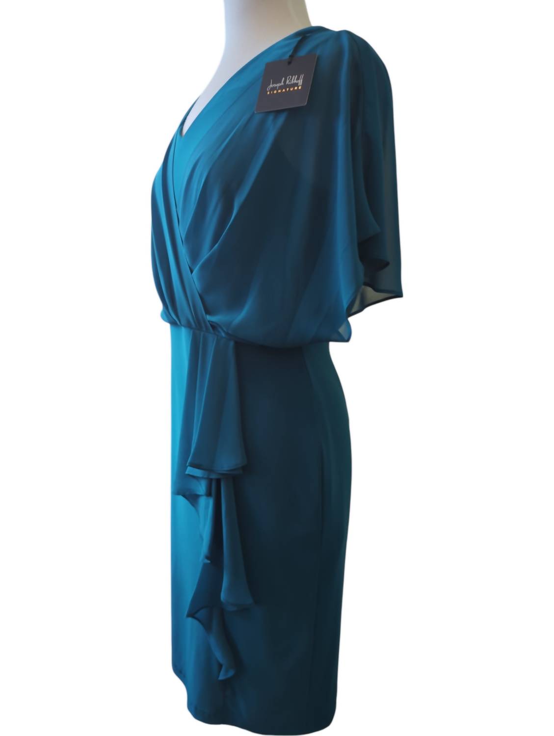 Joseph Ribkoff - Split Sleeve Side Ruffle Chiff Dress