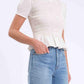 Daze - Chloe Smocked Puff Sleeve Blouse
