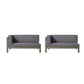 Aura 2 Piece Outdoor Set With X Back Left Bench And Corner - Dark Gray
