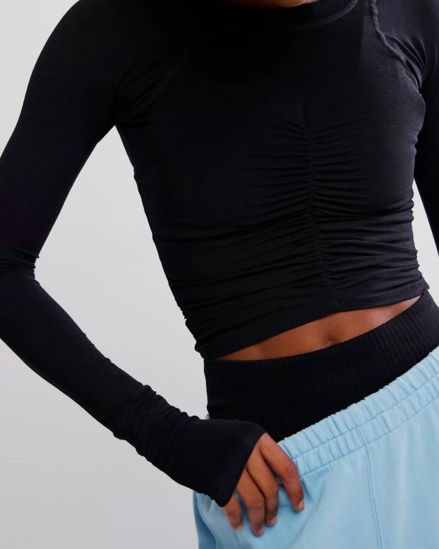 Free People - Elsie Ruched Long Sleeve top