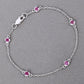 0.65 Carat Genuine Ruby .925 Sterling Silver Bracelet
