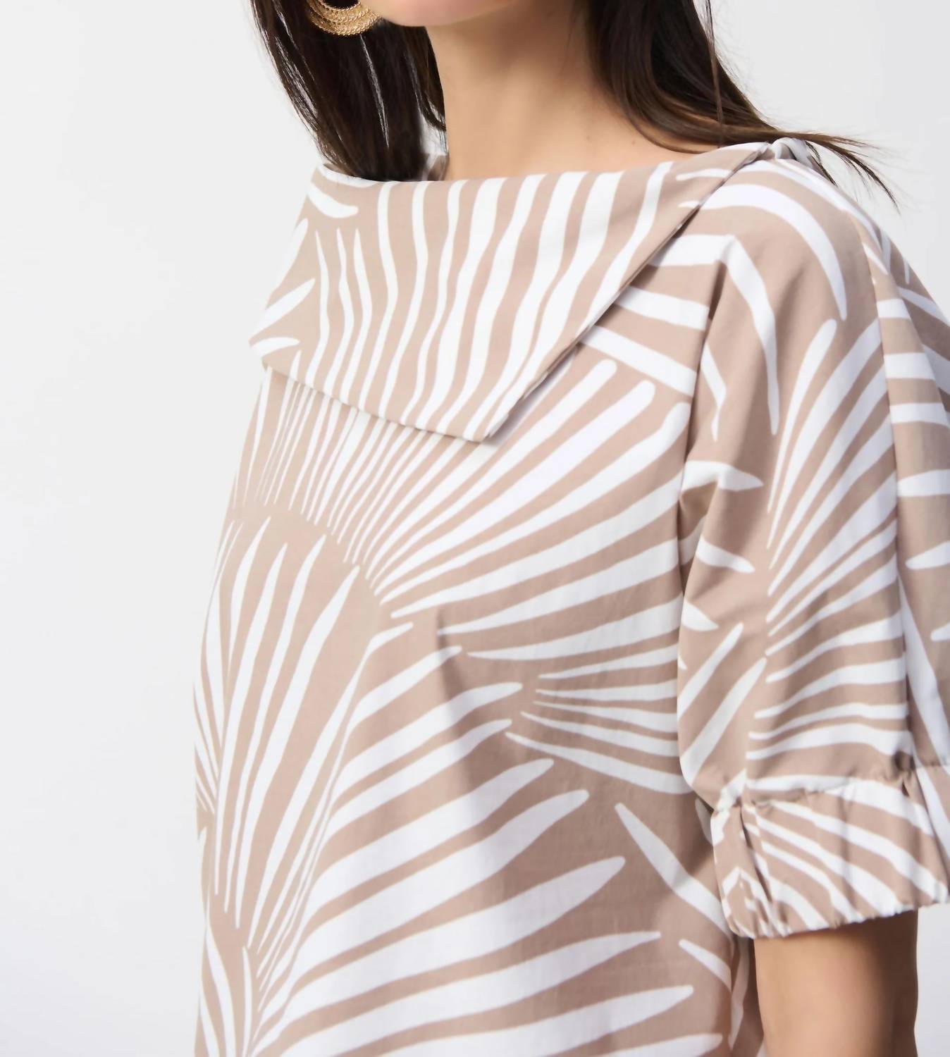 Joseph Ribkoff - Tropical Print Puff Sleeve Top