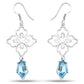 12.14 Carat Genuine Swiss Blue Topaz .925 Sterling Silver Earrings