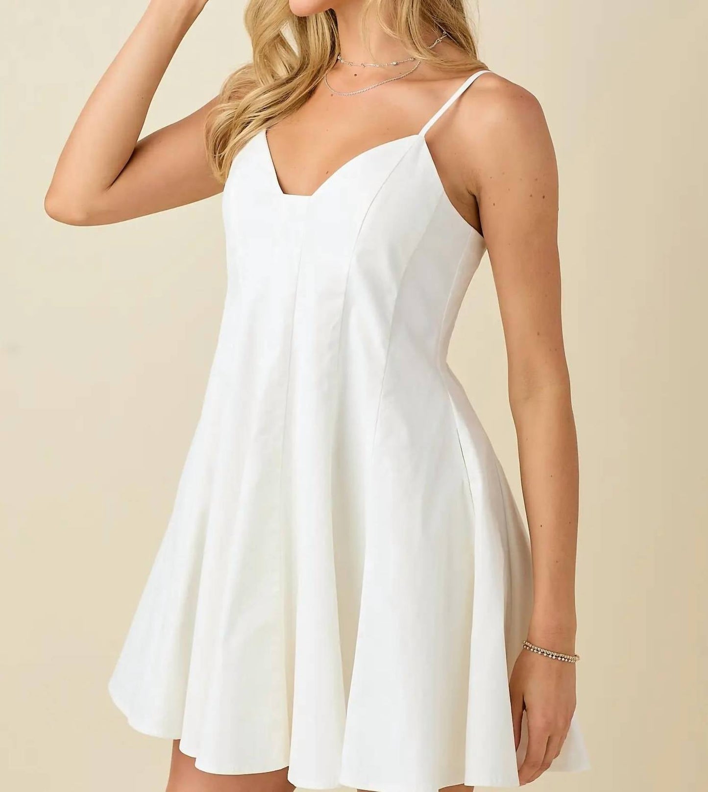 Baby Pink - Strappy Sweetheart Neck Mini Dress