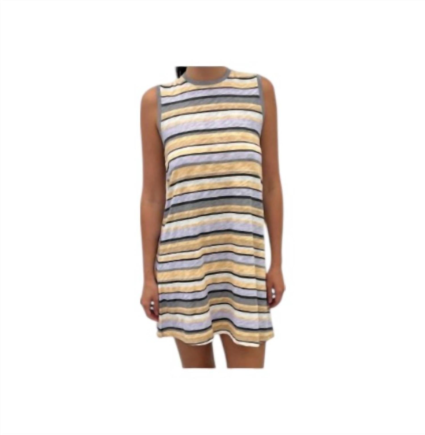 Atm - Sleeveless Striped Muscle Dress