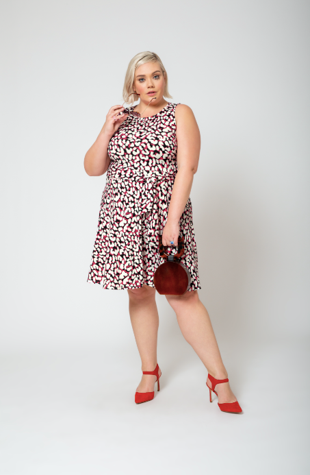 Leota Women's Calista Animal Print Dress Pink Size 3X