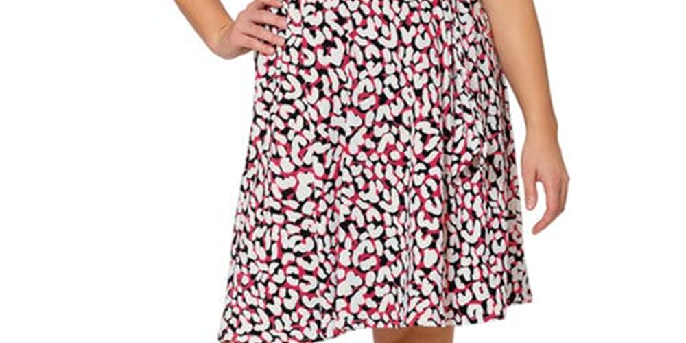 Leota Women's Calista Animal Print Dress Pink Size 3X