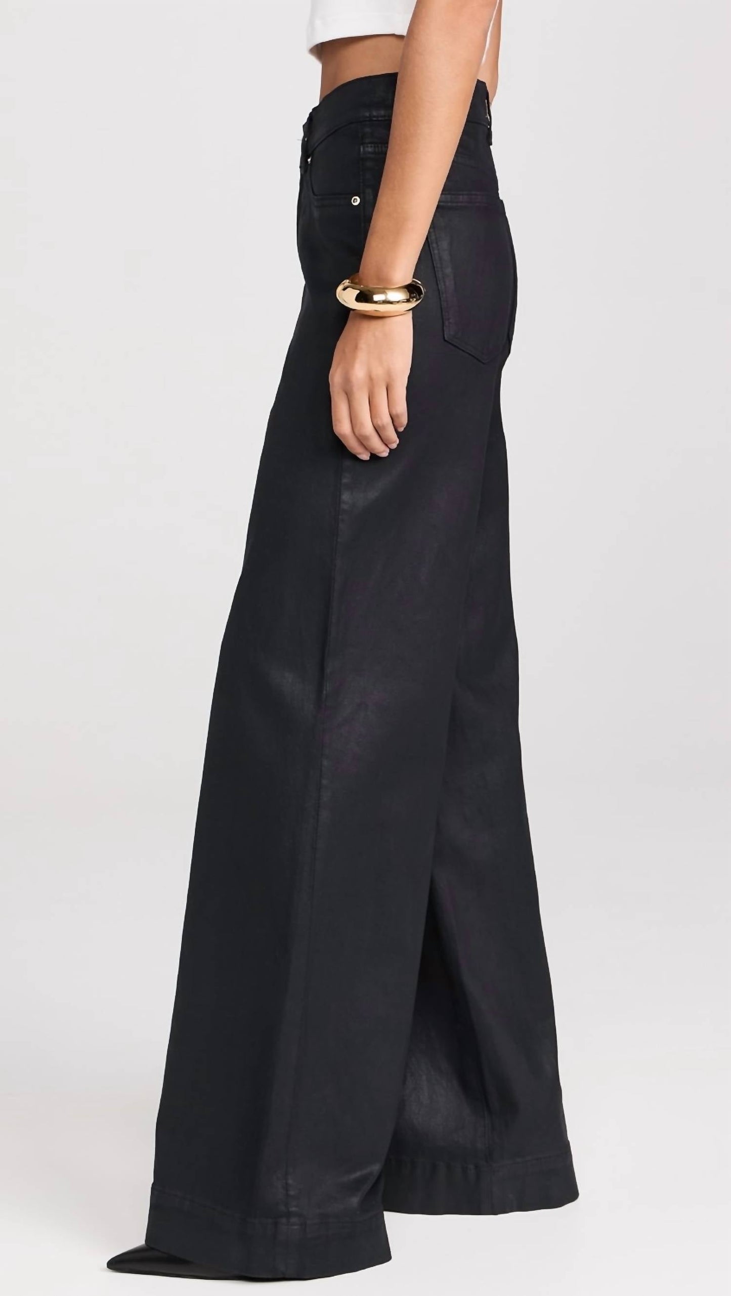 Dl1961 - Women'S - Hepburn Wide Leg High Rise Coated Jeans