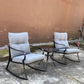 Rocker Set Chair and Teapoy Medium Grey