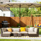 Extra Large Outdoor Umbrella with Fringe and Crank Handle