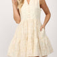 Fate - Ruffled Sleeveless Embroidered Dress