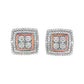 10K Yellow, White, and Rose Gold Plated Sterling Silver Diamond Accent Earrings (I-J Clarity, I3 Color)