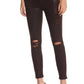 7 For All Mankind - Leather Coated Distressed Skinny Jeans