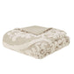 King/Cal King 3 Piece Tufted Cotton Chenille Damask Duvet Cover Set