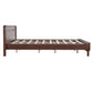 Pine Solid Wood Queen Size Bed, Dark Walnut