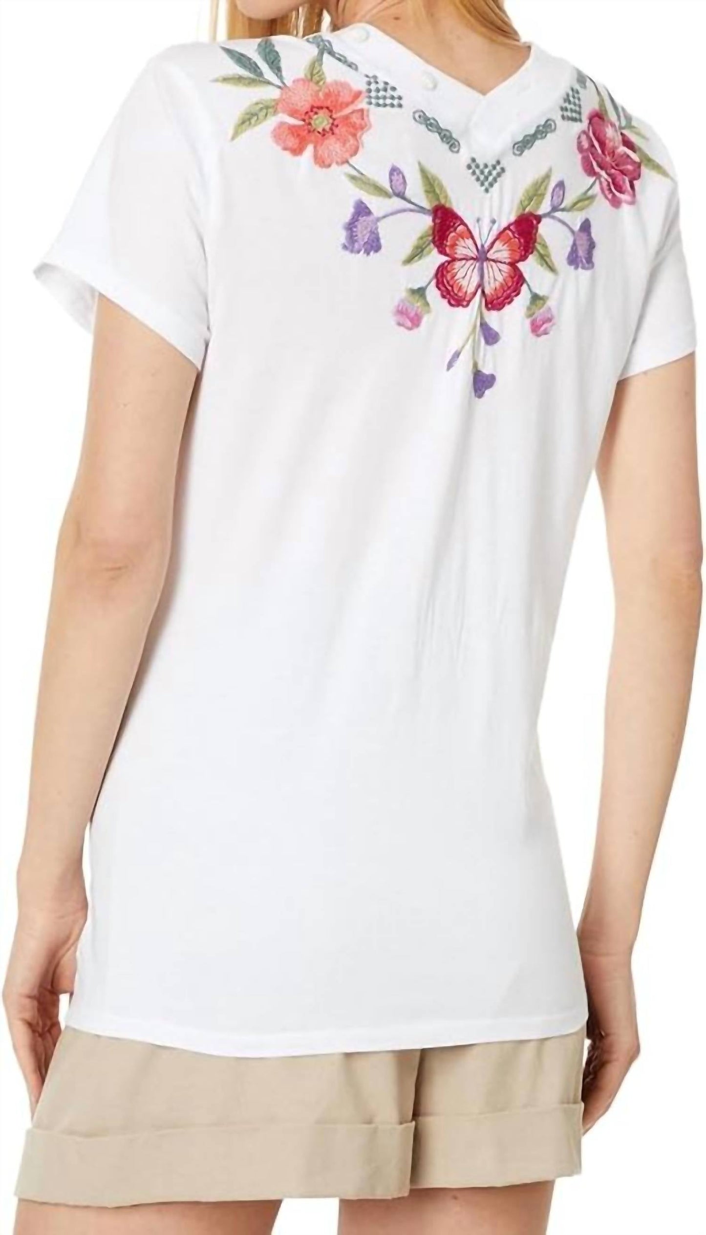 Johnny Was - Dacie Button Neck Knit Tee