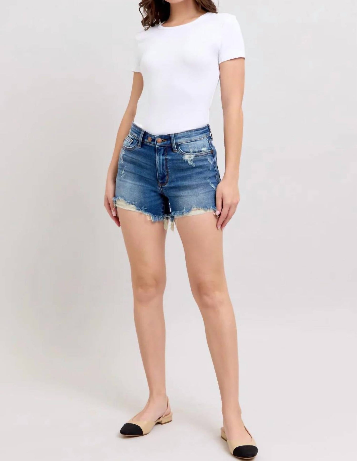 Judy Blue - Quinn 2 Button Dad Shorts